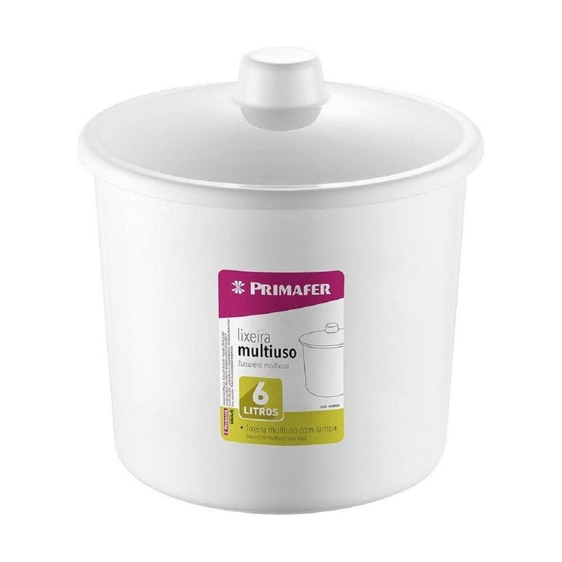 LIXEIRA MULTIUSO BRANCO 6L PRIMAFER