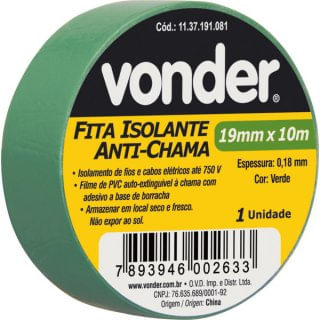 FITA ISOLANTE VERDE 10M VONDER