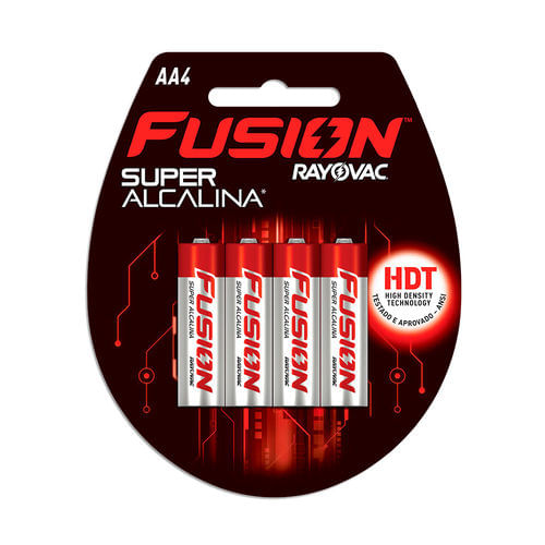 PILHA ALCALINA PEQUENA RAYOVAC FUSION C/4 JOLI