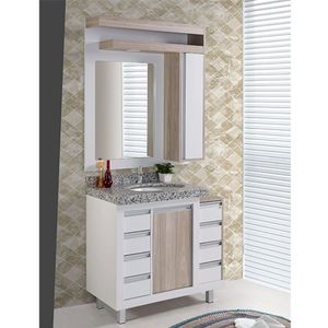 armario para banheiro paola 890 89cm trex Branco