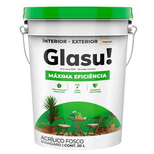 Tinta Acrilica Fosco Max Efic Glasu 20L Suvinil Branco Neve
