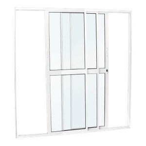 porta de aluminio correr l25 nobre 3f 200x210 crv portas  - 993342