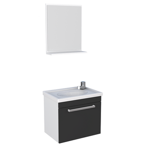 Kit Armario com Espelho e Cuba Agata 45 30.5X40X44.5Cm Cozimax Preto