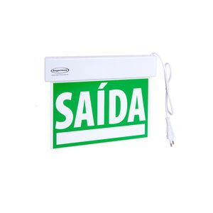 sinalizacao saida slim dupla face 24x18cm segurimax