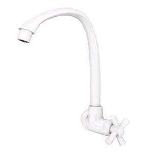 Torneira Para Cozinha Parede Bica Movel Alta Cross Tigre Branco  - 300000470