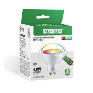 lampada led smart wifi mr16 4.8w taschibra