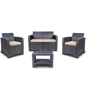 conjunto rattan poltrona/sofa/mesa  stamplas