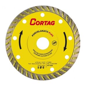 disco diamantado corte porc flex 115x22mm cortag