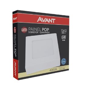 painel led sobrepor/quadrado 6w 4000k avant