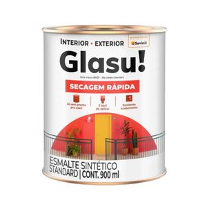 Tinta Acetinado Branco Secagem Rápida 900Ml Branco Glasu