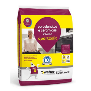 argamassa porcelanato interno 20kg quartzolit