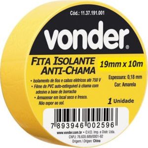 fita isolante vonder amarelo 10m - 1137191001