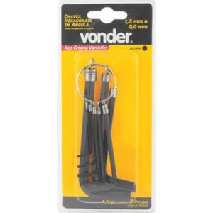 jogo allen hexagonais 1.5 a 8mm vonder - 3573150800