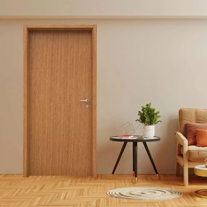 Kit porta madeira lisa eucaplac 70x210x9e nogal mel com fechadura