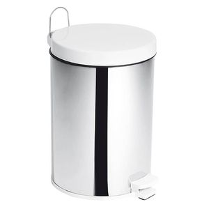 lixeira plastica inox 10.5l purimax branco c/pedl - 42770