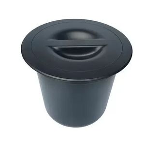 lixeira embutir redonda 8l metasul preto vulcano - 20704006