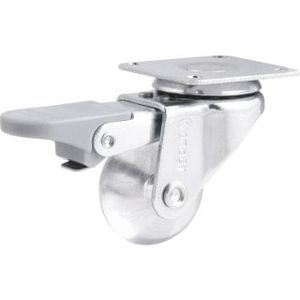 rodizio giratorio pu 1.3/8 vonder transparente c/freio - 3579003138