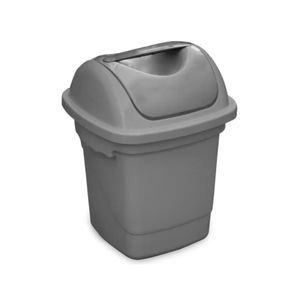 lixeira basculante 10l plasvale cinza granito - 12418999