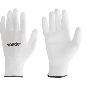 luva poliester pu tam.10 vonder branco - 7025000010