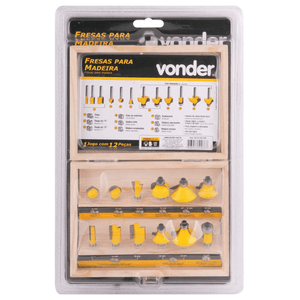fresa p/madeira vonder 12pecas - 5314120120