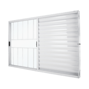 janela de aluminio veneziana 3f 1fixa 100x120 crv portas branco c/gd - 3122