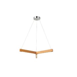 pendente led triangular kavas 24w 3000k avant madeira bivolt - 489810071