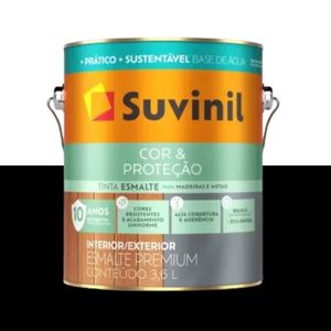 tinta esmalte brilhante seca rapido 3.6l suvinil preto - 51401243