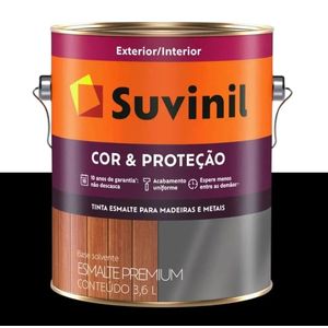 tinta esmalte brilhante cor e protecao 3.6l suvinil preto - 53376179