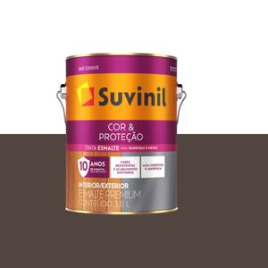 tinta esmalte acetinado cor e protecao 3.6l suvinil marrom barroco - 53385772