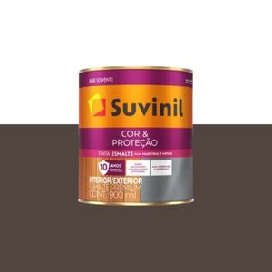 tinta esmalte acetinado cor e protecao 900ml suvinil marrom barroco - 53385825