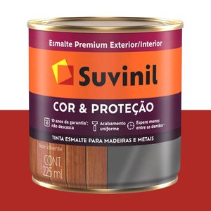 tinta esmalte brilhante cor e prot 225ml suvinil vermelho - 53382221