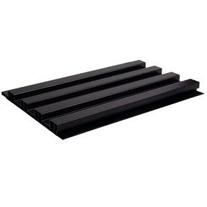 perfil de pvc ripado 20cm perin preto 3mt - 10507