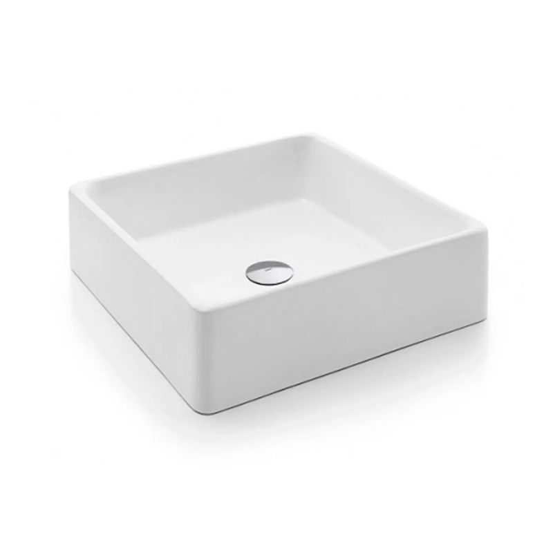 Cuba de Apoio Quadrada QD1 39x39x14cm Docol Branco Sem Mesa 0