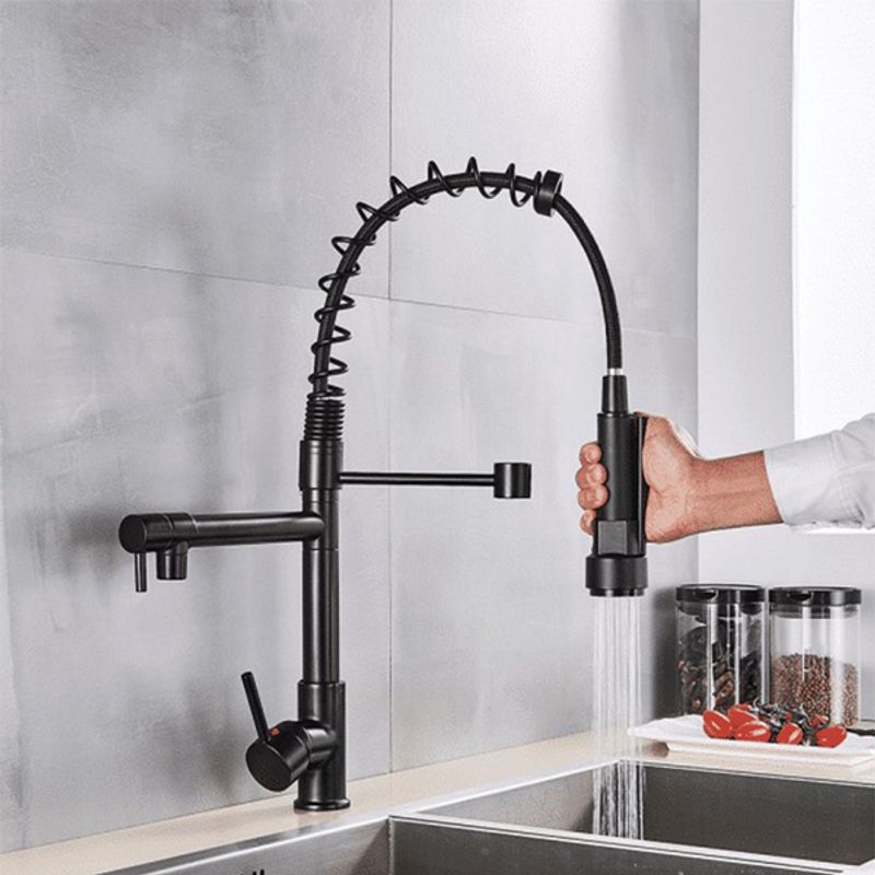 Torneira Gourmet Monocomando Quente e Frio para Cozinha de Bancada 52cm All Black 3720 0