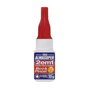 Adesivo instantânea 2 em 1 bico e pincel 10g - almasuper