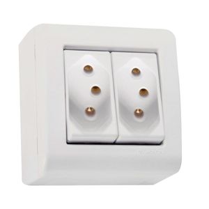 caixa modular sobrepor 2tom 2p+t lizflex 10a tramontina branco 250v - 57304012