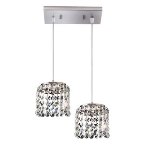 pendente milano red 2xg9 12x27x10.5cm bronzearte transparente c/cristais - GPMI001102PD