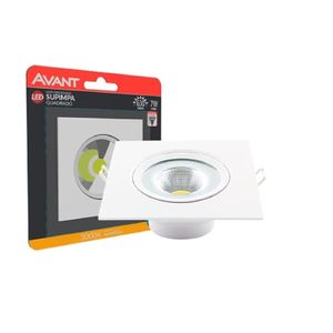 spot led embutir/quadrado authentic 7w 3000k avant amarelo bivolt - 863070572