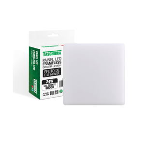 Painel led embutir/quadrado frameless 24w 3000k branco
