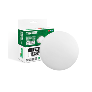 Painel led embutir/redondo frameless 18w 3000k branco