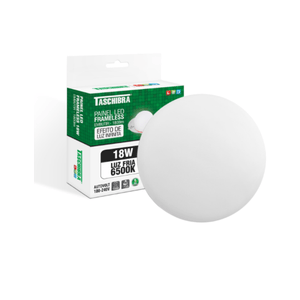 Painel led embutir/redondo frameless 18w 6500k branco