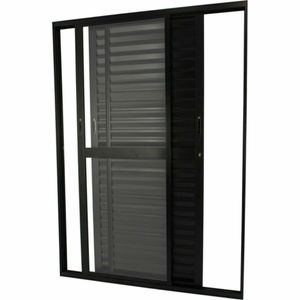 porta de aluminio balcao com veneziana nob 3f mv vls 150x210 crv portas black - 995442