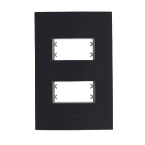 Placa 4x2 2modulos dist c/suporte inovapro class black