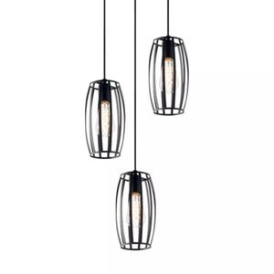 Pendente Luminaria Lustre Dolium Aço Preto Fosco 3xe27