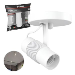 Spot Basic Sobrepor Avant Bivolt Branco Para 1 Lâmpada E27