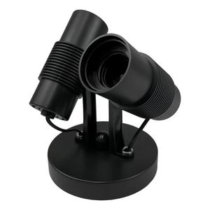 Spot De Sobrepor Basic Para 2 Lâmpadas Preto Articulado Base E27 Avant