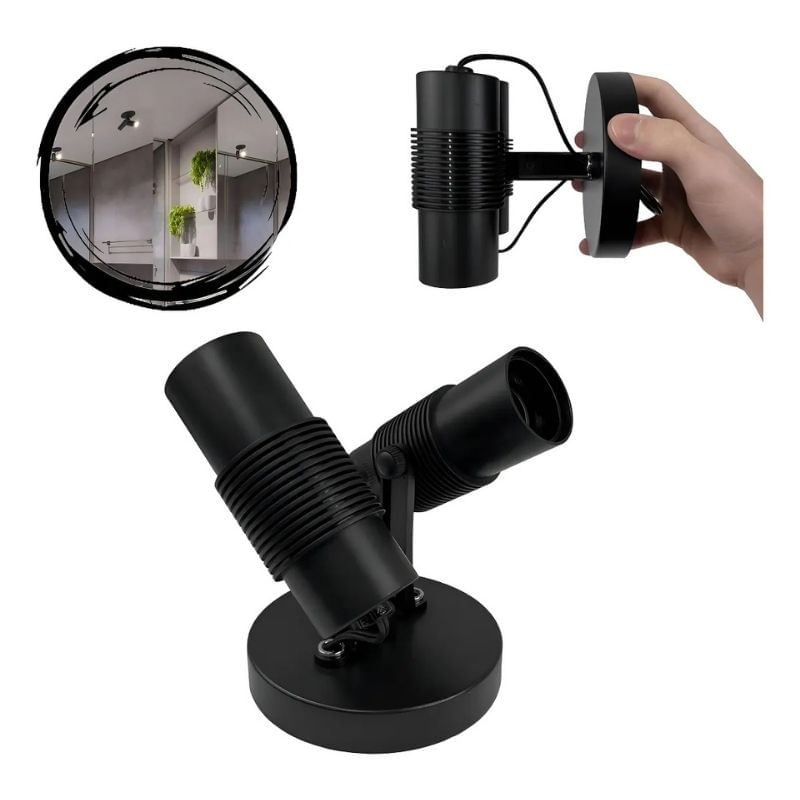 Spot_De_Sobrepor_Basic_Para_2_Lmpadas_Preto_Articulado_Base_E27_Avant_10205832