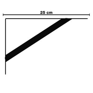 Suporte de prateleira mao francesa pesada 25cm preto