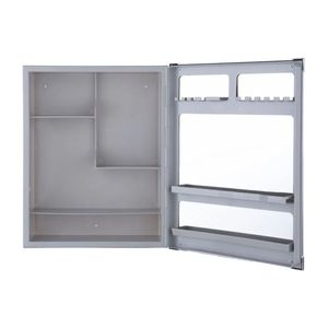 espelheira de plastico embutir/sobrepor versatil 36x45x10cm astra cinza claro pf alum - AL43CZ2