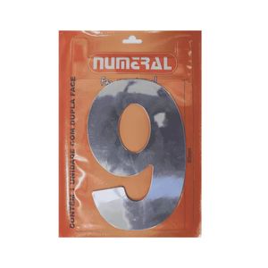 numero 9 espelhado 60mm numeral prata - 50